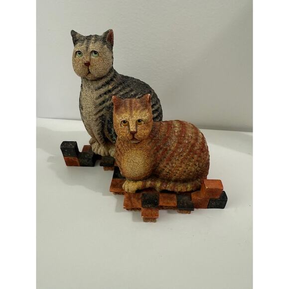 Patience & Prudence Resin Cat Figurine 1999 First Edition Krieblel 6" - Picture 1 of 5